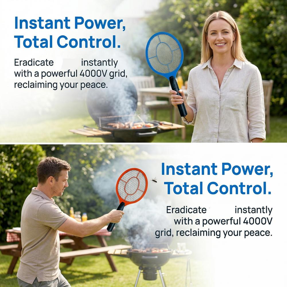 Outdoor Power Usa - Raquette électrique anti-moustiques, tue-insectes, alimentée par