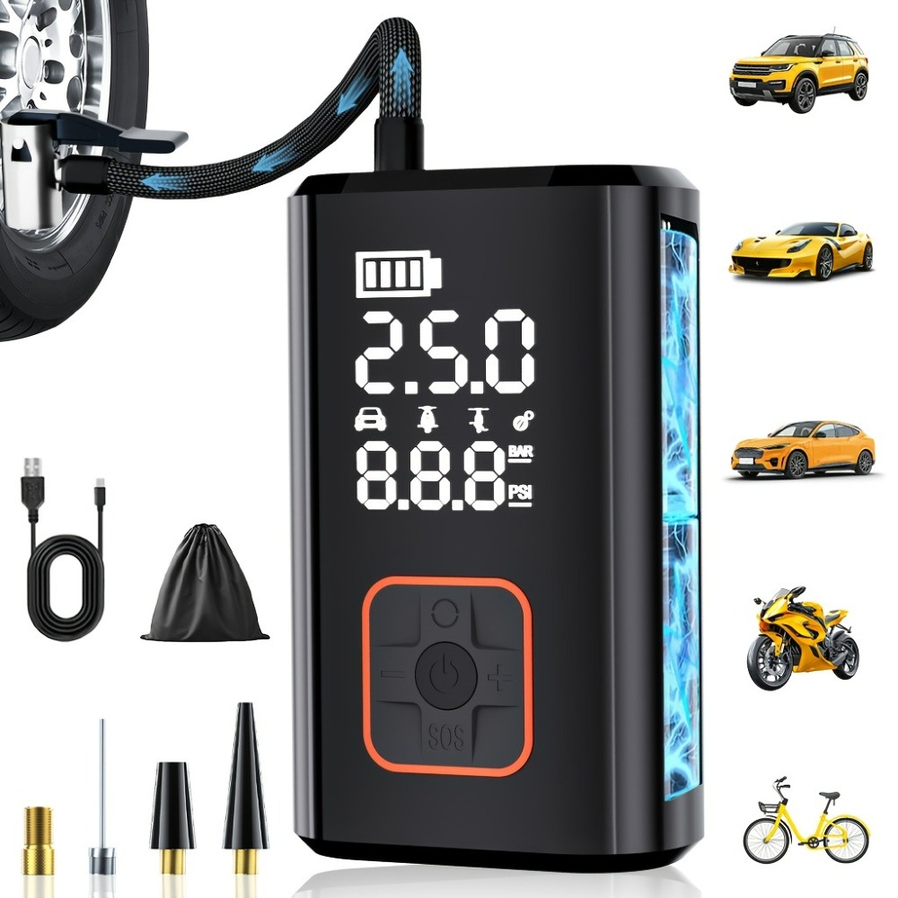 Air Compressor Portable - Compresseur d'air portable sans fil, gonfleur