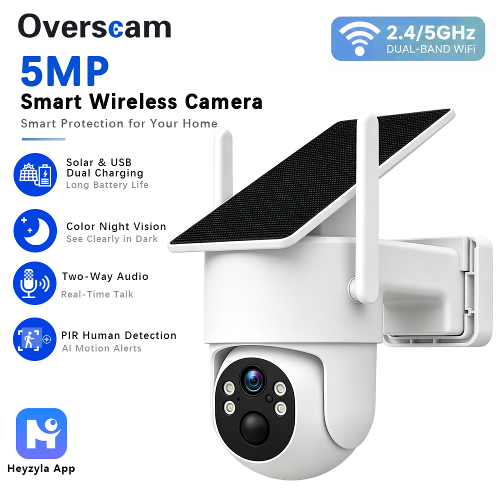Outdoor Power Monitor - Caméra PTZ solaire 5MP pour surveillance