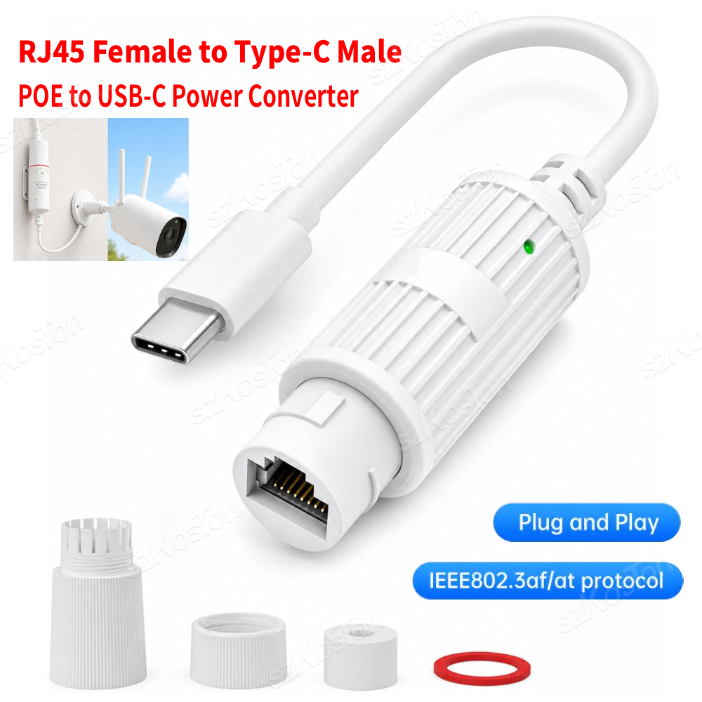 Outdoor Power Monitor - Convertisseur d'alimentation PoE vers USB-C, adaptateur