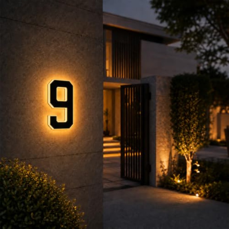 Outdoor Power Number - Lumière de numéro de maison à