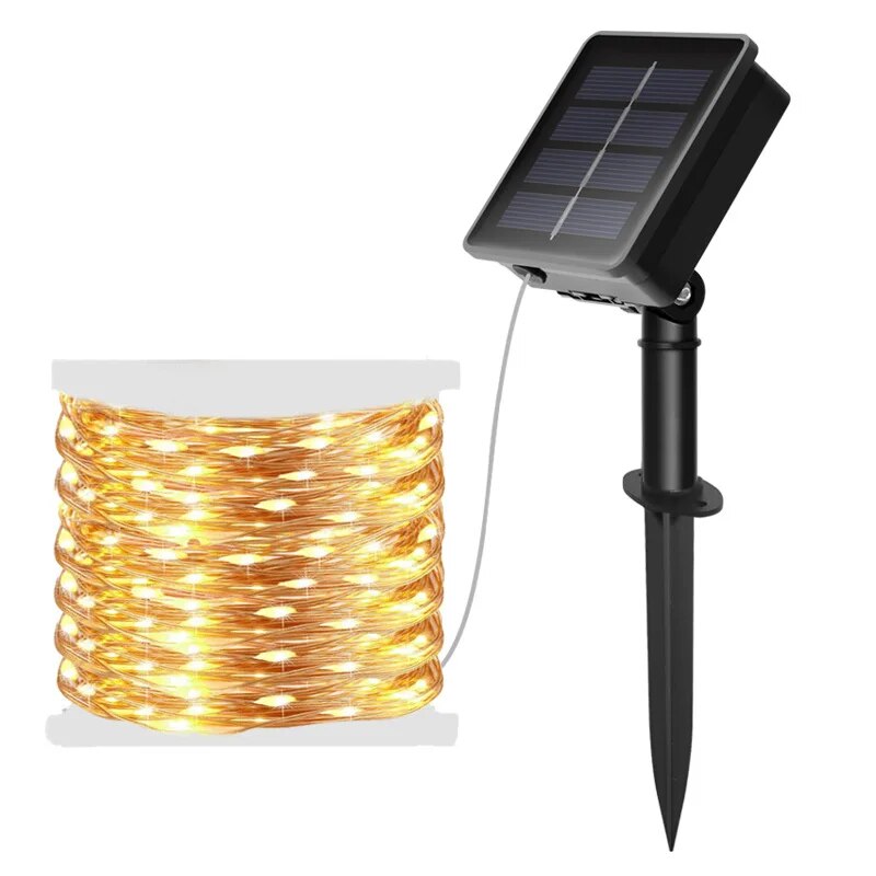 Outdoor Power For Christmas Lights - Guirxiété lumineuse solaire à 100 LED,