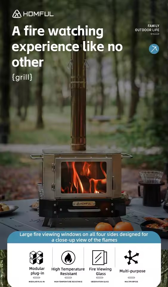 Poêle à bois portable HOMFUL p - Outdoor Kitchen Power Burner avis et prix
