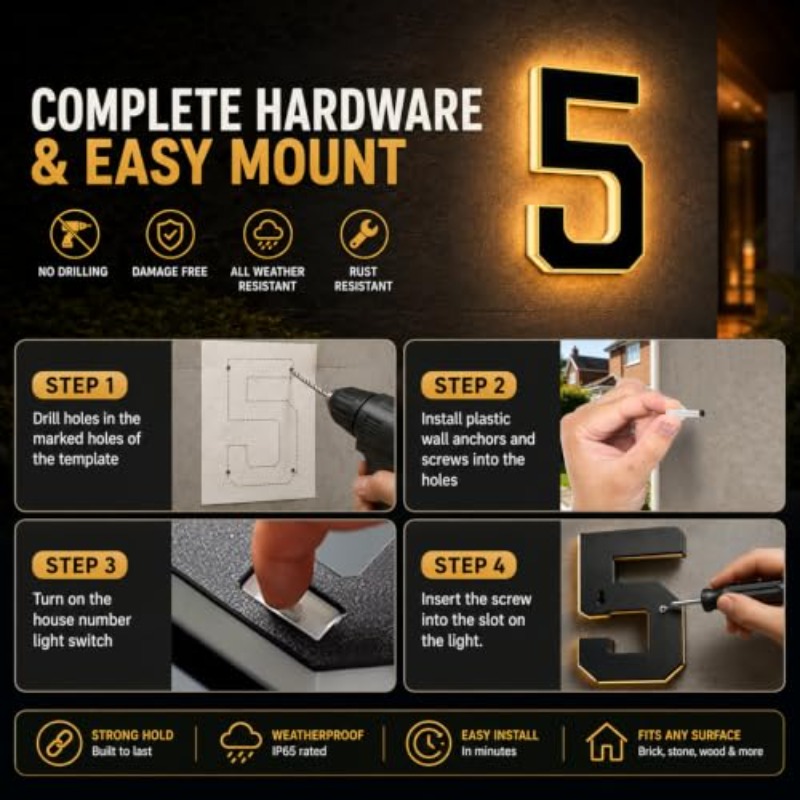 Lumière de numéro de maison à  - Outdoor Power Number avis et prix