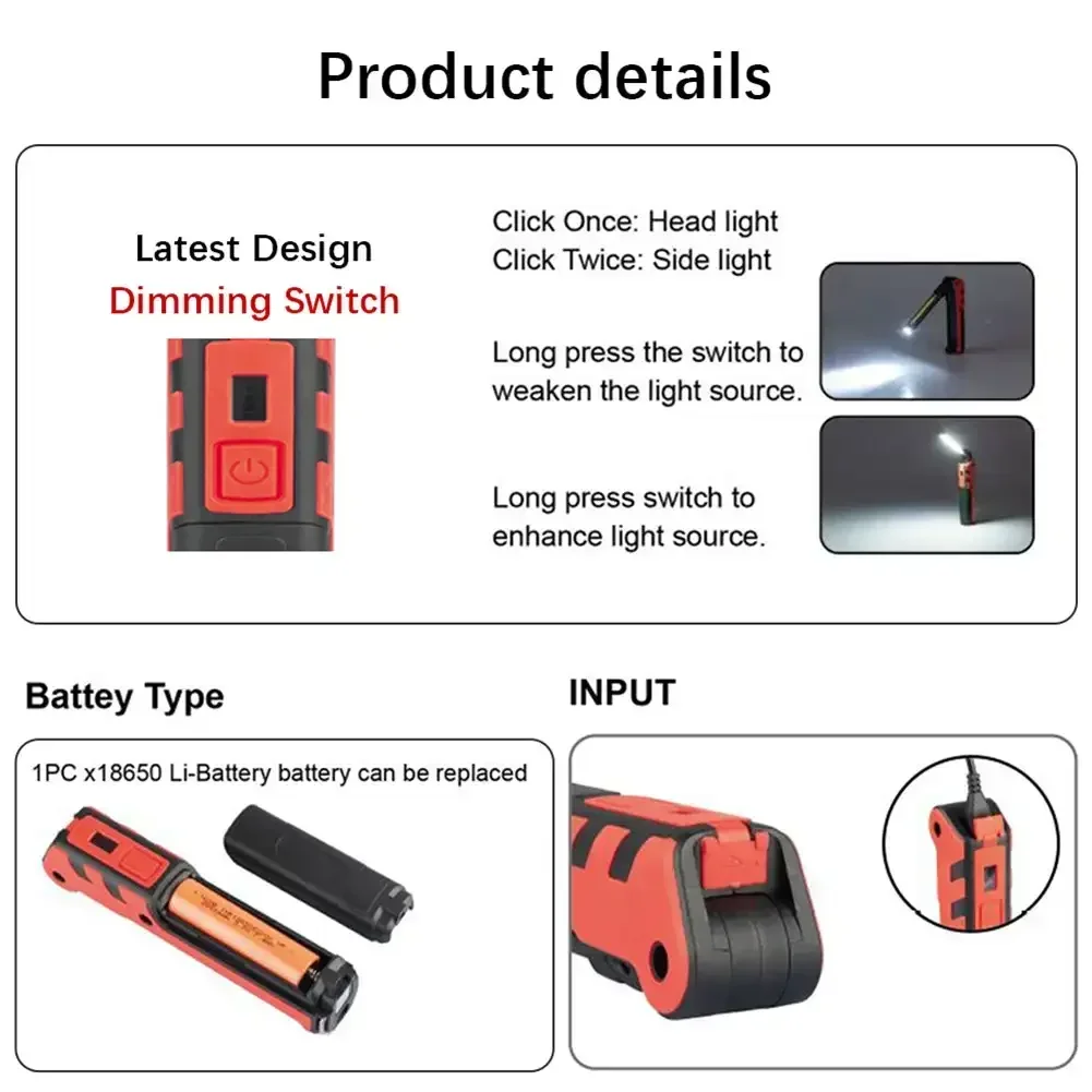Lampe de travail LED COB à int - Outdoor Usb Power Bank avis et prix